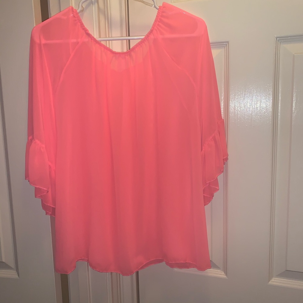 Salmon pink sheer top/NBW/NWT size s